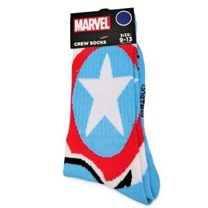 Legendary Marvel MCU Light Blue Captain America Adult Novelty Crew Socks YS1510